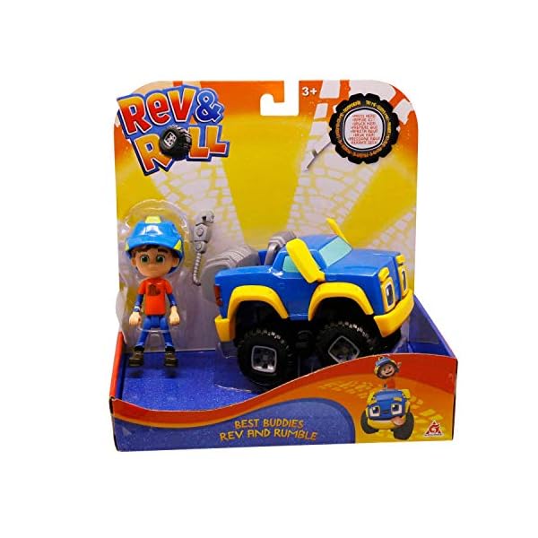 REV-ROLL-Best-Buddies-Toy-Car-17cm-Rumble-Vehicle-with-Mechanical-Functions-and-10cm-Rev-Roll-Figure-Cartoon-Toy-Rev-Roll-Childrens-Toy-Age-3 Best Buddies Rev 10 cm & Rumble Vehicle