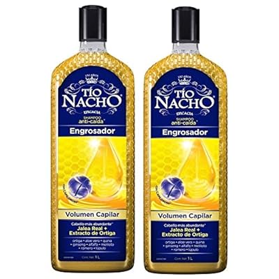 2x Tio Nacho AGRADECIMENTO Anti-Perda de Cabelo Tamanho da Fam&iacute;lia Shampoo JUMBO Engrosador Volume Filler w / Royal Jelly & Rosemary Extract 33.81 Oz ( 1 litro ) Cada