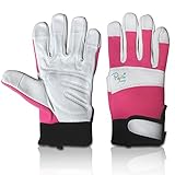 Women's Leather Gardening Gloves with Reinforced Fingers and Knuckles- By Piddlin' Jenny! (medium)
