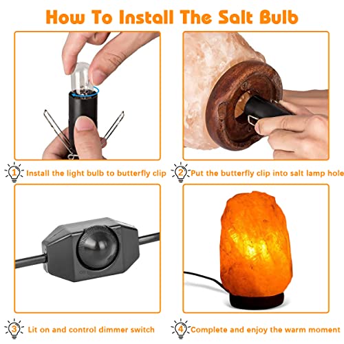 UNILAMP Salt Lamp Bulbs, Dimmable Brightness Light Bulbs, 25 Watt E12