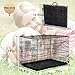 Large Dog Crate Kennel for Medium Large Dogs Metal Dog Cage Double-door Folding Travel Indoor Outdoor Puppy Playpen with Divider and Handle Plastic Tray,42 inches