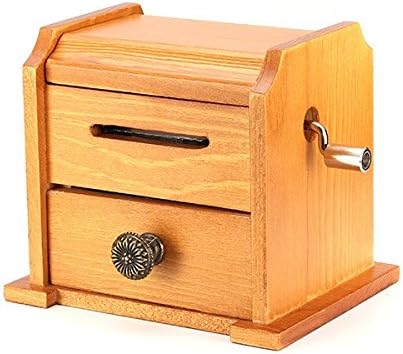 DIY Hand-cranked Vintage Music Box Wooden Cabinet With Hole Puncher And Paper