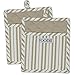 DII Kitchen Collection, Gourmet Chef, Potholder Set, Striped Mushroom