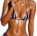 YAUASOPA Women Striped Triangle Bikini Sets Female Top Tie Side Bottom Padded Swimsuit (Small(2-4), blue)
