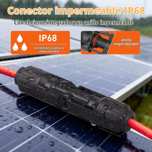 Crimper Terminals for 2.5/4.0/6.0 M² Solar Cable, 12 Pairs Solar Connectors, 2 Pieces Keys, for Mounting Solar Panels Cables