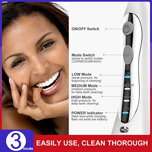 Water Flosser, Cbiumpro 300 ML Professional Cordless Water Flosser Portable Rechargeable Electric Oral Irrigator Teech Cleaner IPX7 Waterproof Dental Water Flosser with 8 Jet Tips, Travel Pouch - Thumbnail 5