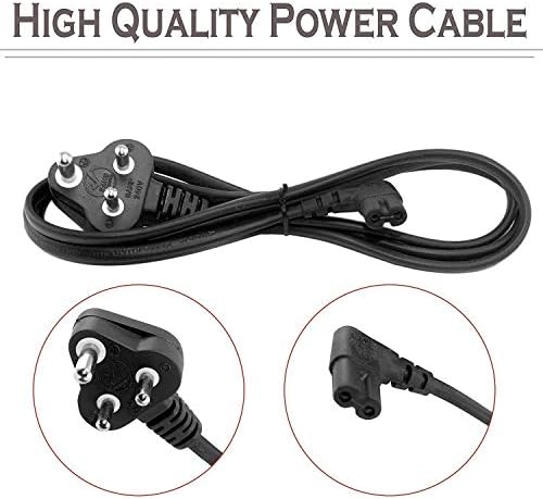 iParn 2-Pin Universal AC Laptop Power Cable Cord 2 Pin Plug - L Shape Adapter Charger Laptop/Camera/Printer -1.5 Meter