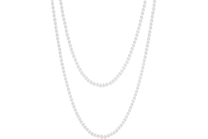 Yymobt 1920s Gatsby Long Pearl Necklace for Women - Cream White Faux Pearls Strand Layered Beaded Costume Jewelry - 59" Lengt