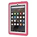 Hocase Fire 7 Case - Hybrid Rugged Shock Proof Protective Cover Case For Amazon Fire 7 Inch Tablet (5th Generation - 2015 release Only) - Hot Pink Flower / Grey