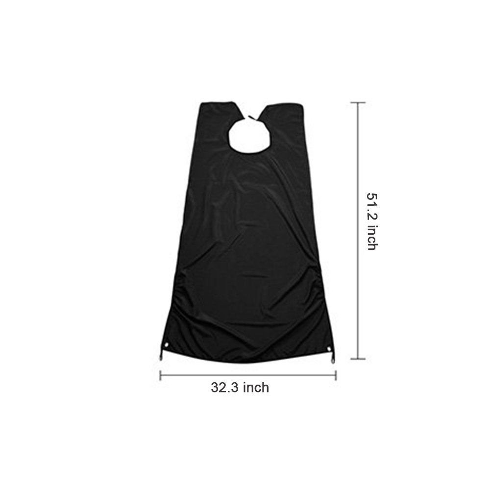 Zinnor Beard Bib, Shaving Bib with 2 Pcs Sucker Hook, Beard Bib Black, Barber Cloak, Repair Beard Shape Cloth, Gift for Bearded Men for Beard Trimming at Home or Travel
