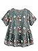 SheIn Women's Loose Ruffle Hem Peplum Short Sleeve Blouse Top One-Size Botanical Print