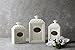 Flour Sugar Canister Set Treats Ceramic Jar with Airtight Lids, Classic Vintage Design for Restaurant Decor, 3 Piece, Cream