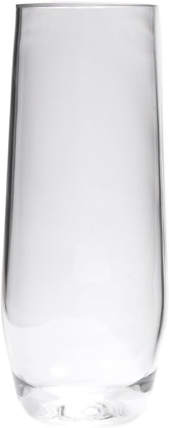 NOTMOG Plastic Champagne Stemless Flutes Glasses - Set of 4 Reusable Unbreakable 12oz 350ml Flute Glass - Ideal for Champagnes, Prosecco, Sparkling Wine - Premium Quality BPA EA Free Tritan Plastic