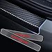 SENYAZON Compass Decal Sticker Carbon Fibre Vinyl Reflective Car Door Sill Decoration Scuff Plate for Jeep Compass (red)