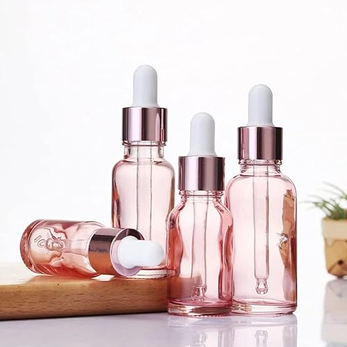 18 Pack,5ml 1/6oz Pink Glass Dropper Bottle for Essential Oils