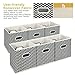 MaidMAX Cloth Storage Cubes, Cube Organizer Bins, Foldable Storage Baskets with Dual Plastic Handles for Home Office Nursery Drawers Organizers, Dark Gray Chevron, 10.5×10.5×11 inches, Set of 6