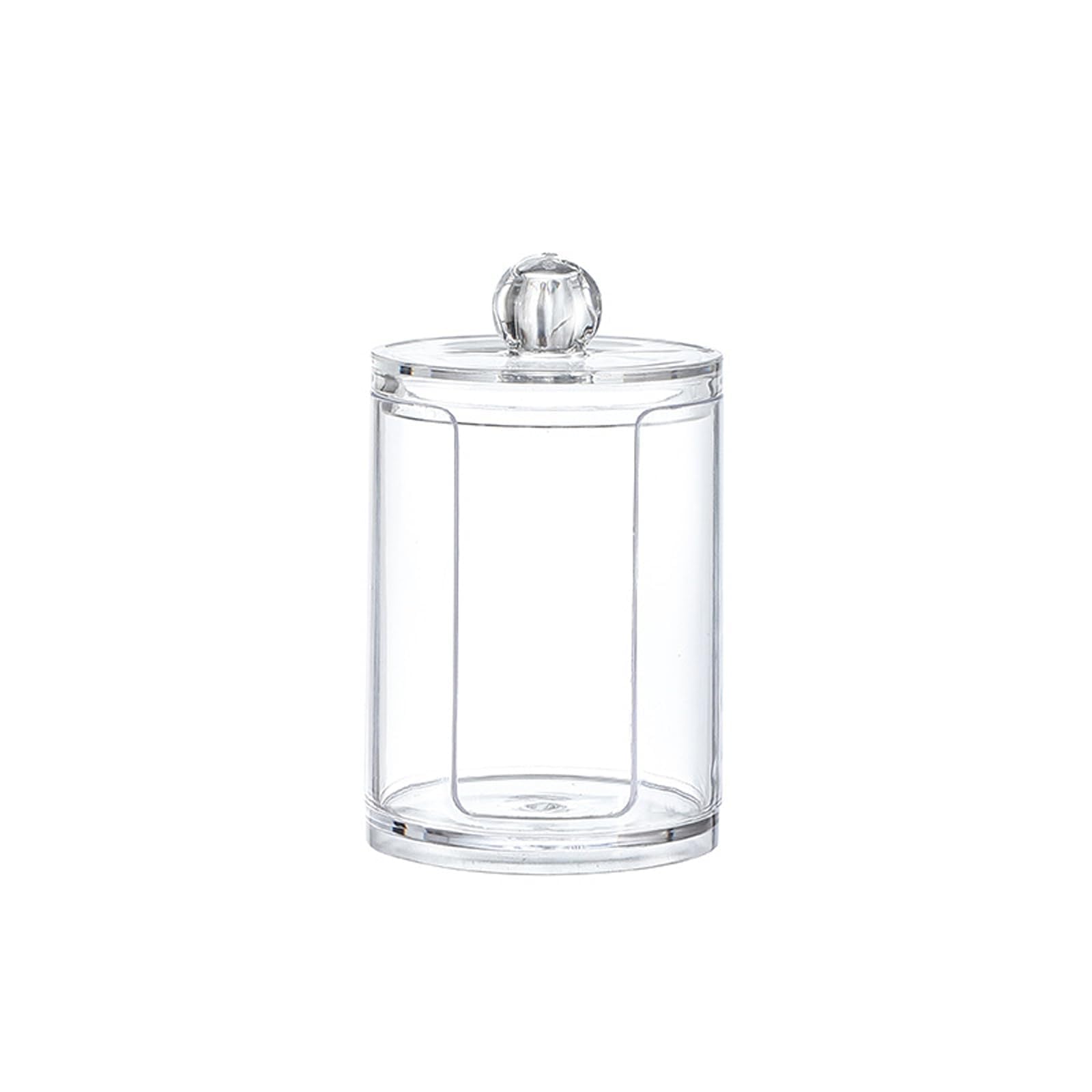 Photo 1 of AkoSlale 1 Pack Clear Cotton Pad Holder with Lid - 10 Oz Plastic Jar for Bathroom Storage, Makeup Organizer, and Cotton Round Holder