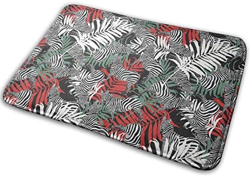 JTLCBC Tropical Plants and Zebras Entrance Mat Floor Mat Home Decor Carpet Indoor Rectangle Doormat Kitchen Mats