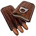 AMANCY Classical Brown Crocodile Pattern Leather Cigar Holder Case with 2 Triple Jet Cigar Lighter and Cutter,Great Cigar Gift Kit for Men