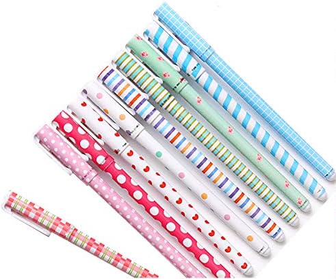 Gel Pens Set Cute Stationary,0.5mm Fine Point Pen,10 Ink Color