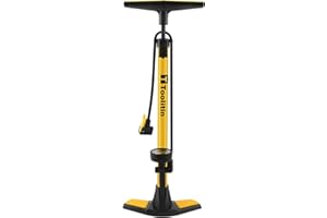 TOOLITIN Bike Pump with Gauge,High Pressure,Floor Bicycle Pump Compatible with Presta and Schrader Valve,Bike Tire Pump for Road Bike,MTB,Hybrid,Balls…