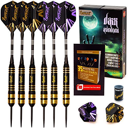 Ignat Games Steel Tip Darts Professional Darts Set with Aluminum Shafts and Different Style