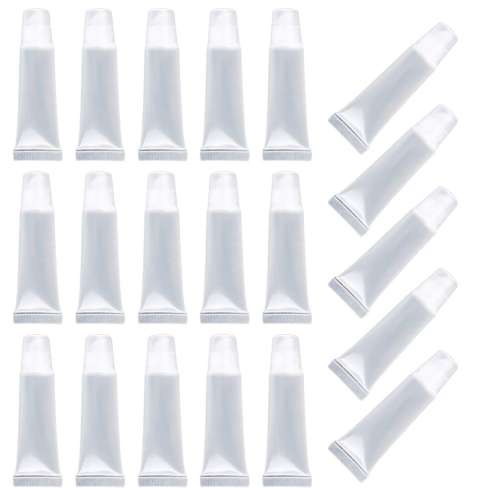 15 ml Empty Refillable Mini Clear Lip Gloss Balm Cosmetic Containers Makeup Accessories Soft Empty Tubes 20 Pcs