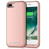 Fang iPhone 8 Plus/7 Plus Battery Case,7000mAh Battery Pack Charger Case for 8 Plus Extended Portable Battery Charging Case for iPhone 7 Plus,8 Plus (Rose Gold)