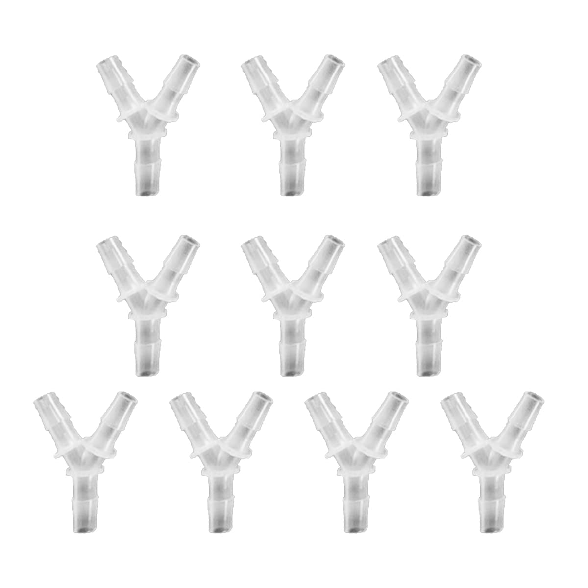Unifizz Y - Piece Hose Hose Tube Accessories,3.5mm Equal Paths Plastic Y Hose Tube Connector For Cooling Watering Irrigation, Transparent, 10Pcs