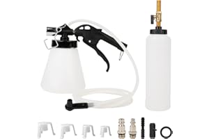 Wenzhon 1L Vacuum Brake Bleeder Kit, Brake Bleeder Pneumatic Brake Fluid Bleeder Kit with 8PCS Adapter and 0.75L Refilling Bottle One-Person Operation