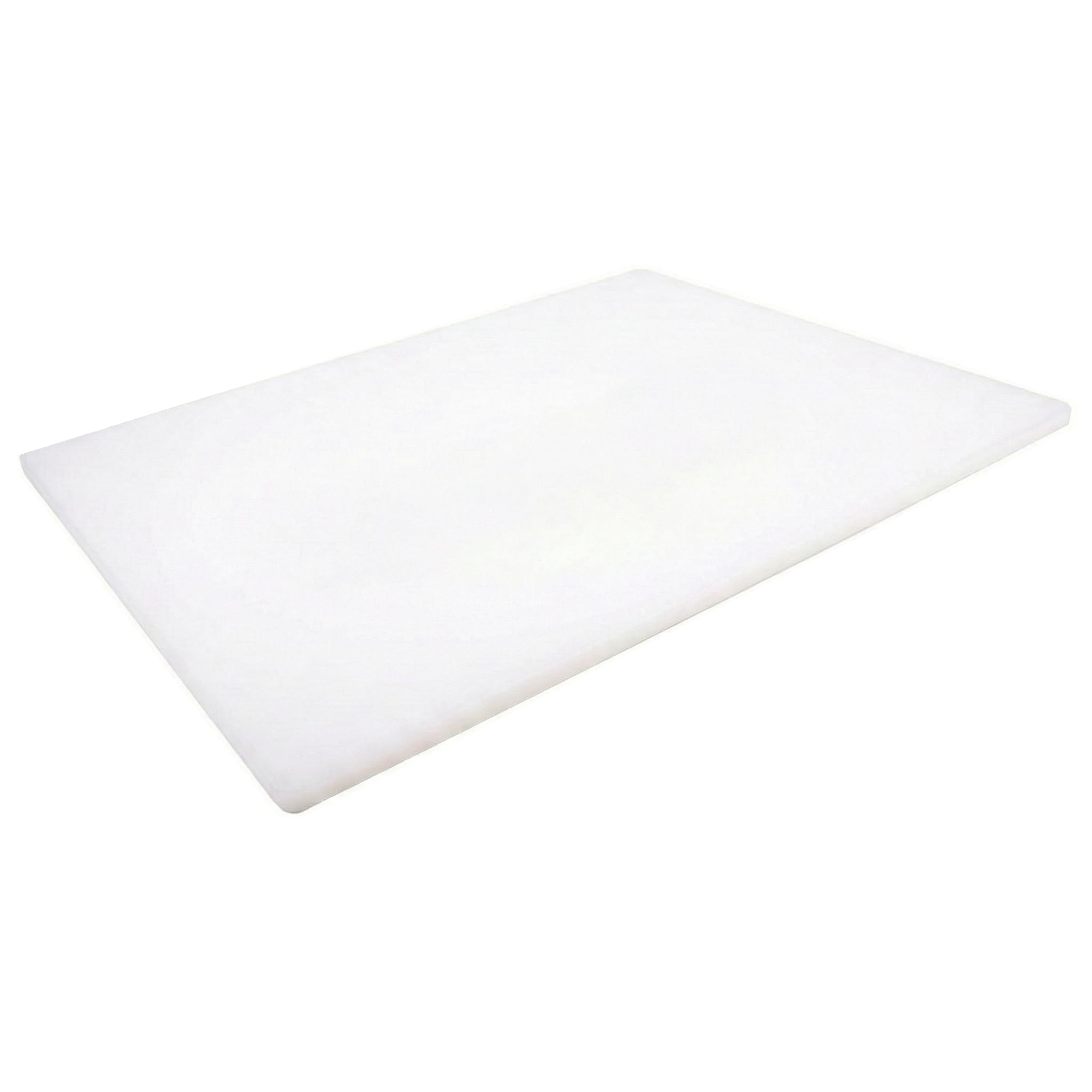 Thirteen Chefs Commercial Plastic Cutting Board, NSF, HDPP High Density Poly White 24 x 18 x 0.5 Inch