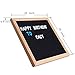 [Clearance] Felt Letter Board 10x10 inch Oak Frame Changeable Letter Board with Stand Wall Mount Hanging Rope, 290 Blue White Letters