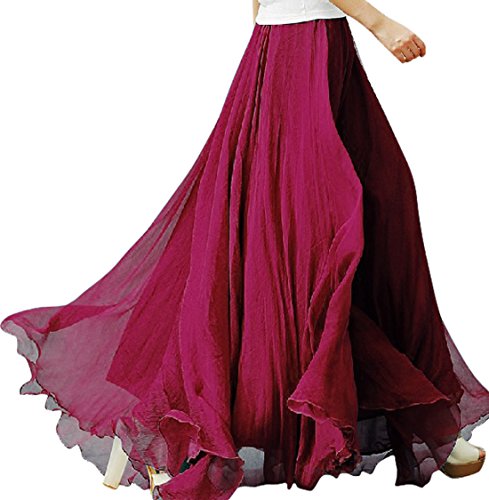 Chouyatou women s ankle length chiffon elastic bohemian…
