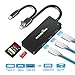 Rocketek USB 3.0 / USB C/Micro USB Hub Adapter, 3-in-1 Card Reader with 3 USB 3.0 Ports, USB 3.0 Memory Card for SD/Micro SD/TF/UHS-I for MacBook, PC Laptop, Smartphones with OTG Function