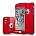 Venollc iphone 7 case, Ultra-Thin Full Body Coverage Hard Hybrid Plastic with Tempered Glass Screen Protector, Light-Weight Protective Case Cover and Skin for Apple iPhone 7(red)