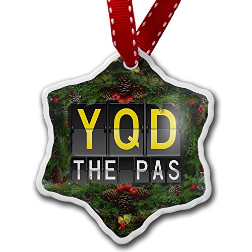 Christmas Ornament YQD Airport Code for The Pas - Neonblond