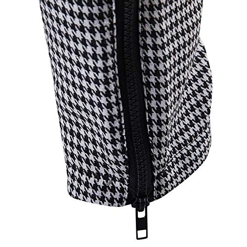 Men's Suit Cuekondy Casual Lapel Plaid One Button Pockets Tuxedo Slim Fit Blazer Dinner Coat Jacket & Drawstring Pants