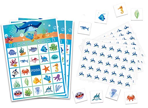 1 Shark+Bingo+Games+Kids+Decorations