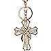 PDTXCLS Bolbove Blessed & Holy Cross Keychain Keyring Crystal Rhinestones Purse Pendant Handbag Charm (Clear)