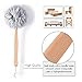 Bath Sponge & Brush Long Handled Loofah Back Scrubber Shower & Bath Exfoliating Pouf Scrubber on a Stick Body Back Brush with a Wood Handle Loofah Mesh for Men & Women By Krramel (GRAY)