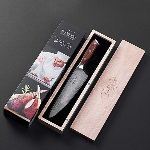 Daddy Chef Damascus Paring Knife - 3.5 inch Blade Japanese VG10 67 Layer Stainless Steel - Fruit and Vegetable cutting chopping carving knives - Small Carbon Peeling knife - Ergonomic G10 Handle