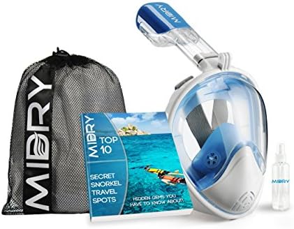 MIDRY Full Face Snorkel Mask - Easy Breathe Technology (Pearl White, L/XL)