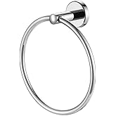 JQK Chrome Towel Ring, 304 Stainless Steel Hand Towel Holder for Bathroom, Polished Finish Wall Mount, TR130-CH