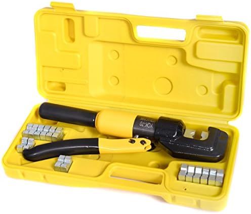 Wire Strippers Hydraulic Wire Terminal Crimper Battery Cable Lug Crimping Tool w/Dies 10 Ton