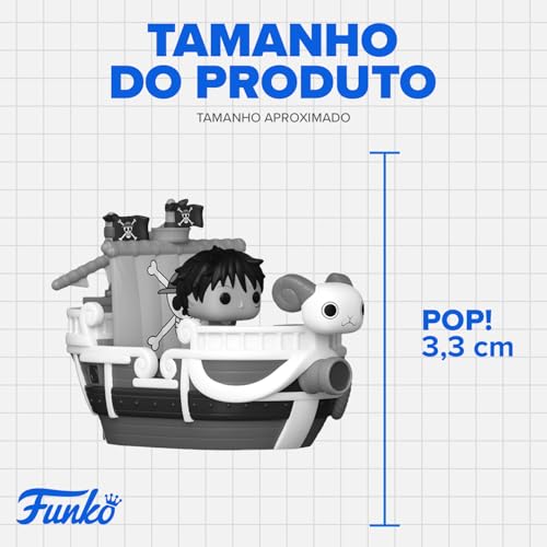 Candide, Boneco, Bitty POP! Rides Monkey D. Luffy e Going Merry, One Piece - 2,3 e 3,3 cm
