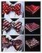 HISDERN 3pcs Mixed Design Classic Men's Self-Tie Bow tie & Pocket Square - Multiple Sets