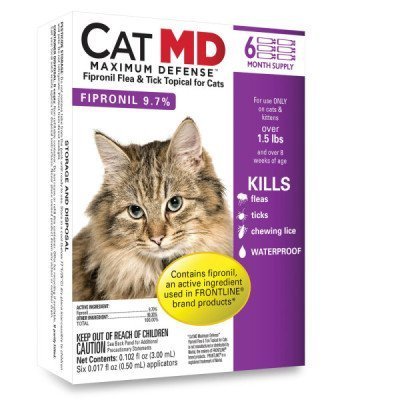 Cat MD Max Defense Flea & Tick Topical for Cats (over 1.5 lbs) - 6 Month Supply