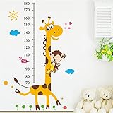 Kids Room Removable Cartoon Animal Giraffe Height Ruler Wall Sticker Wallpaper