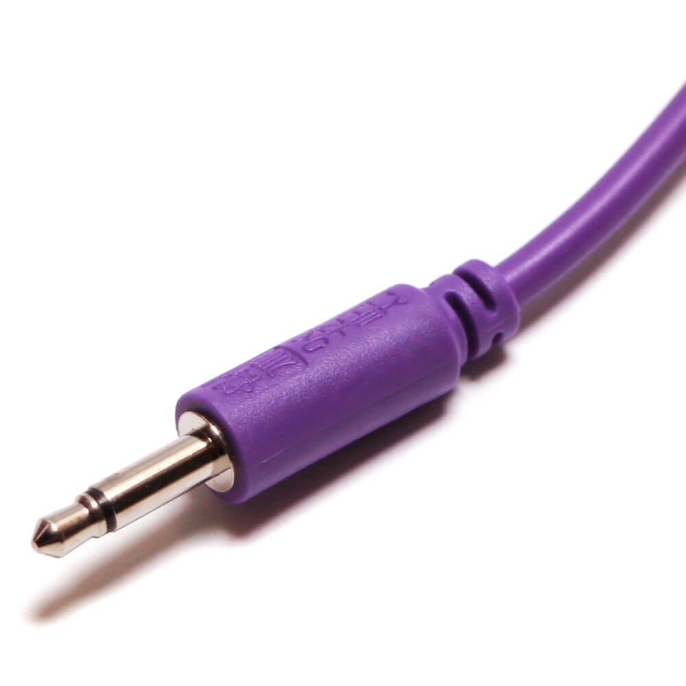 Eurorack Patch Cables 6" (15cm) Purple, 5-Pack 3.5mm 1/8 inch Mono TS to TS Cables