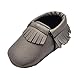Voberry® Infant Baby Tassels Sneakers Soft Sole Anti-Slip Prewalker Toddler Moccasins (0~6 Month, Grey)